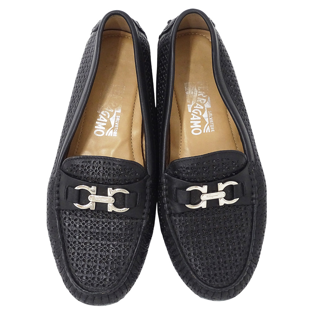 Ferragamo フェラガモ その他靴 ダブルガンチーニ ブラック レザー レディース 【中古】