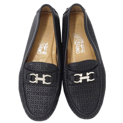Ferragamo フェラガモ その他靴 ダブルガンチーニ ブラック レザー レディース 【中古】