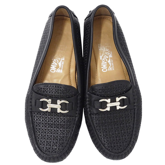 Ferragamo フェラガモ その他靴 ダブルガンチーニ ブラック レザー レディース 【中古】