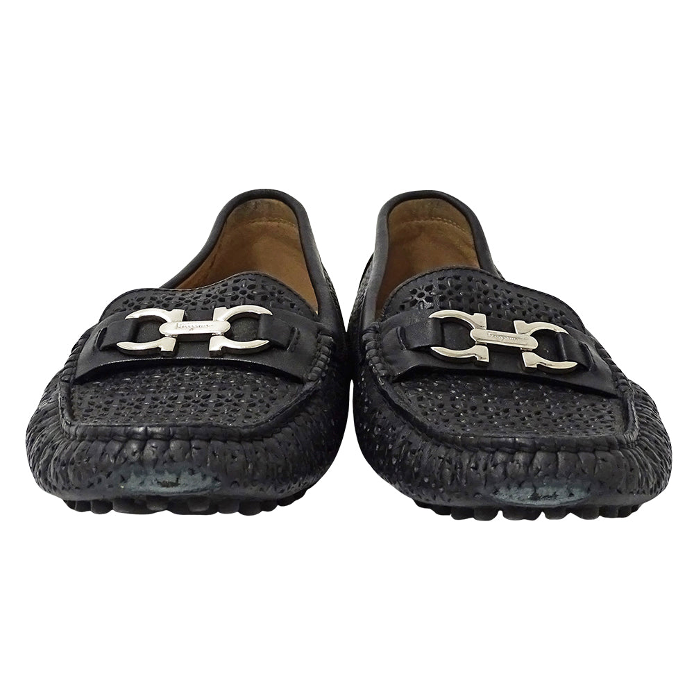 Ferragamo フェラガモ その他靴 ダブルガンチーニ ブラック レザー レディース 【中古】