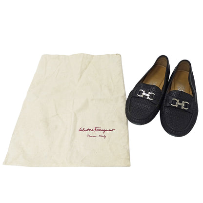 Ferragamo フェラガモ その他靴 ダブルガンチーニ ブラック レザー レディース 【中古】