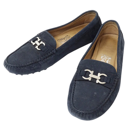 Ferragamo フェラガモ その他靴 ダブルガンチーニ ネイビー スエード レディース 【中古】