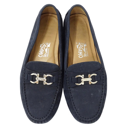 Ferragamo フェラガモ その他靴 ダブルガンチーニ ネイビー スエード レディース 【中古】
