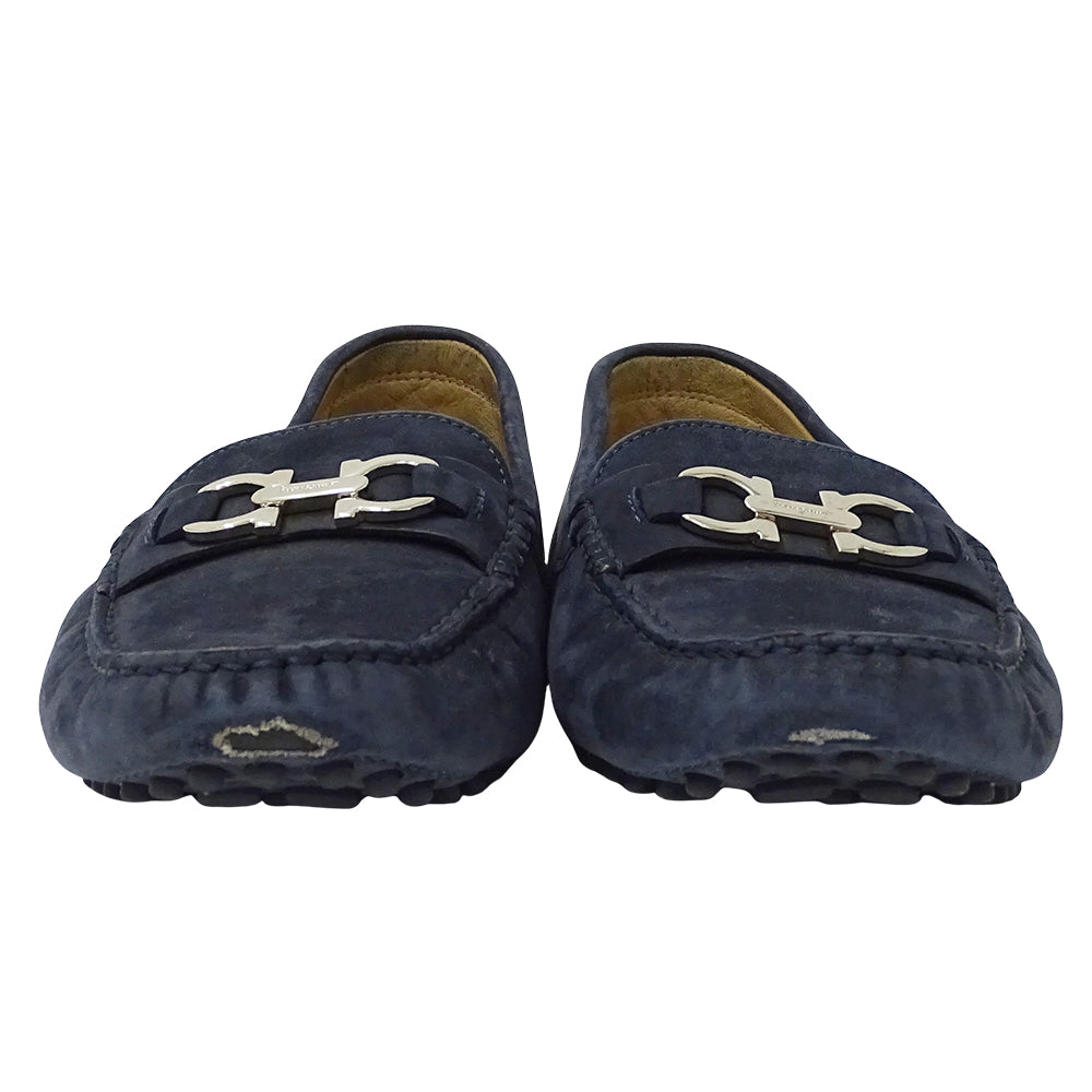 Ferragamo フェラガモ その他靴 ダブルガンチーニ ネイビー スエード レディース 【中古】