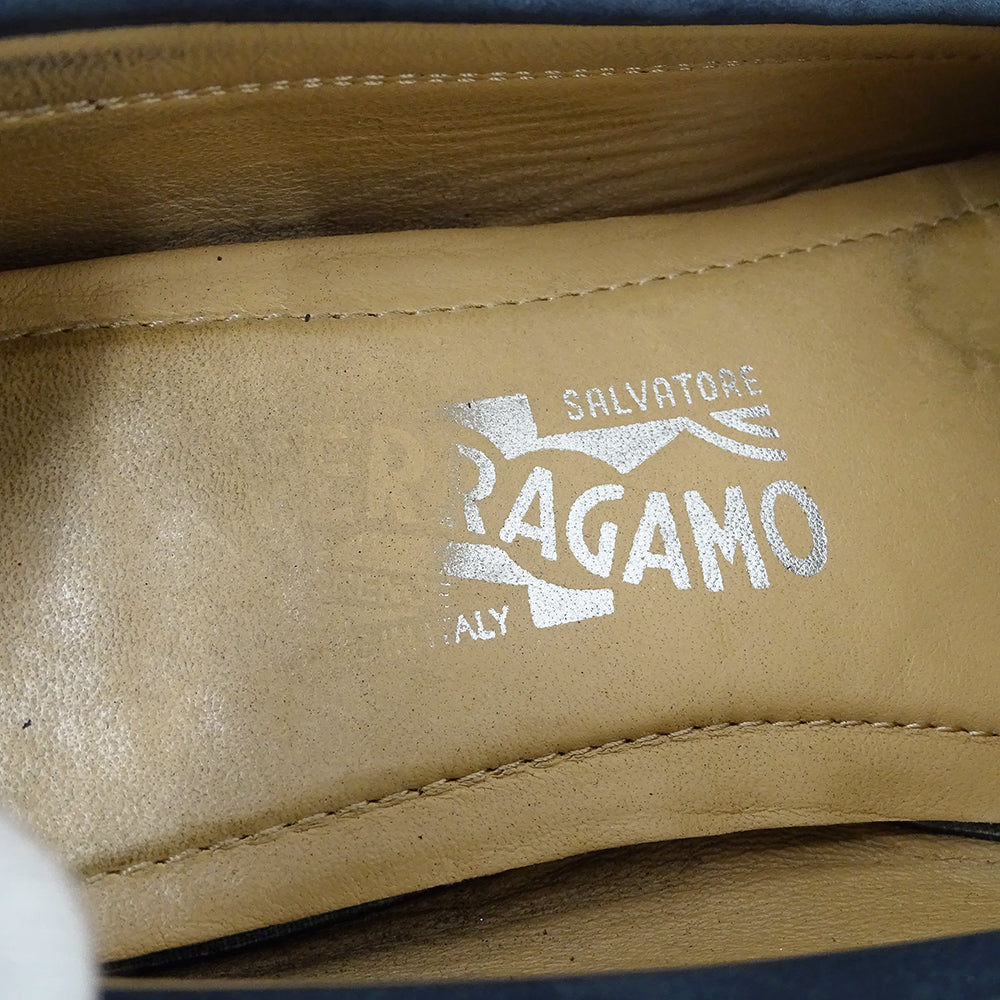 Ferragamo フェラガモ その他靴 ダブルガンチーニ ネイビー スエード レディース 【中古】