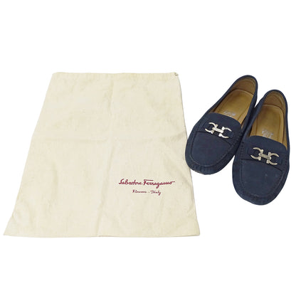 Ferragamo フェラガモ その他靴 ダブルガンチーニ ネイビー スエード レディース 【中古】