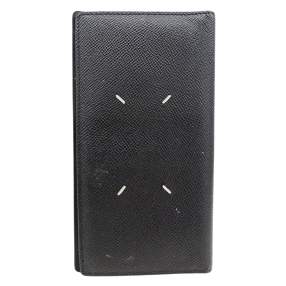 Maison Margiela メゾン マルジェラ 長財布 4ステッチ ブラック レザー メンズ 【中古】