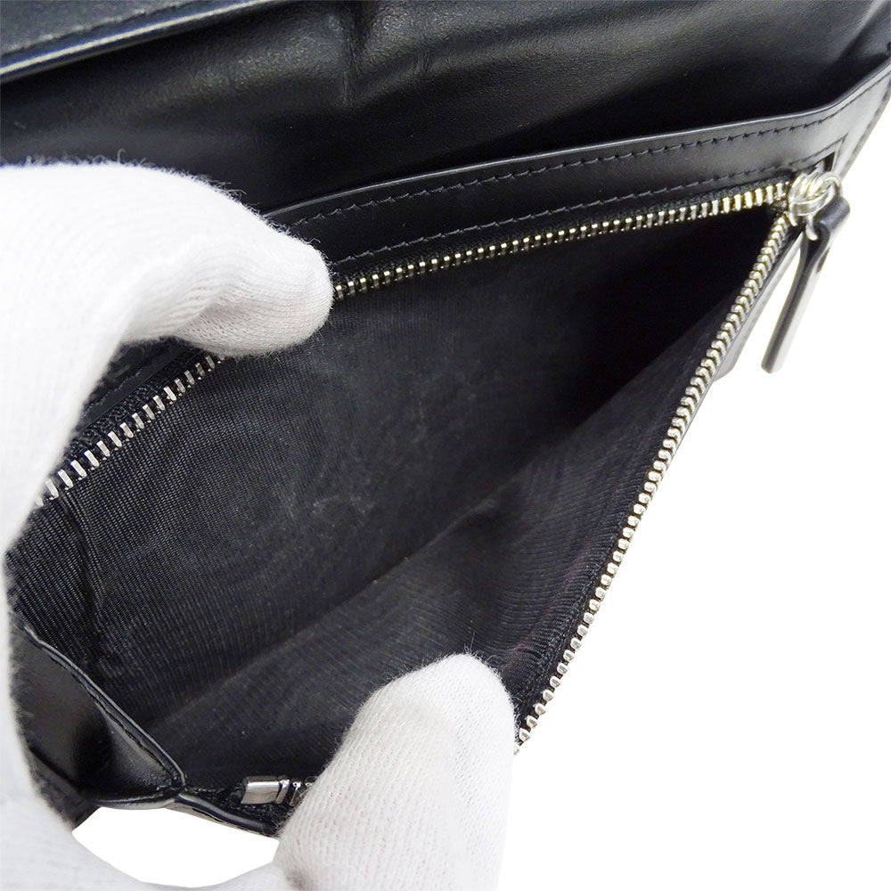 Maison Margiela メゾン マルジェラ 長財布 4ステッチ ブラック レザー メンズ 【中古】