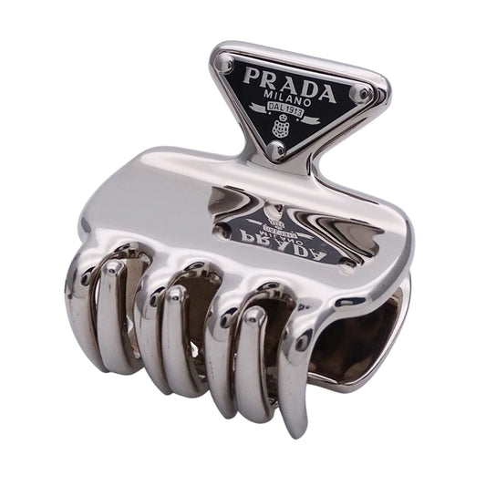 PRADA プラダ ヘアクリップ その他アクセサリー ステンレス シルバー ブラック レディース 【中古】