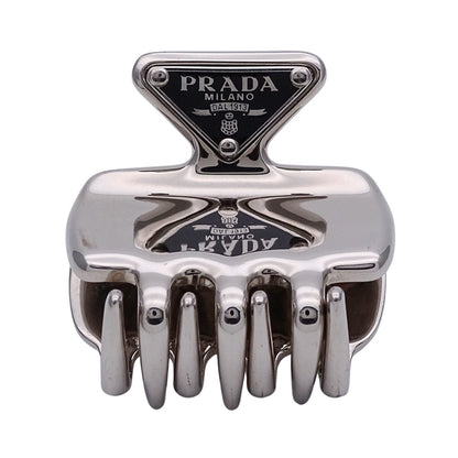 PRADA プラダ ヘアクリップ その他アクセサリー ステンレス シルバー ブラック レディース 【中古】