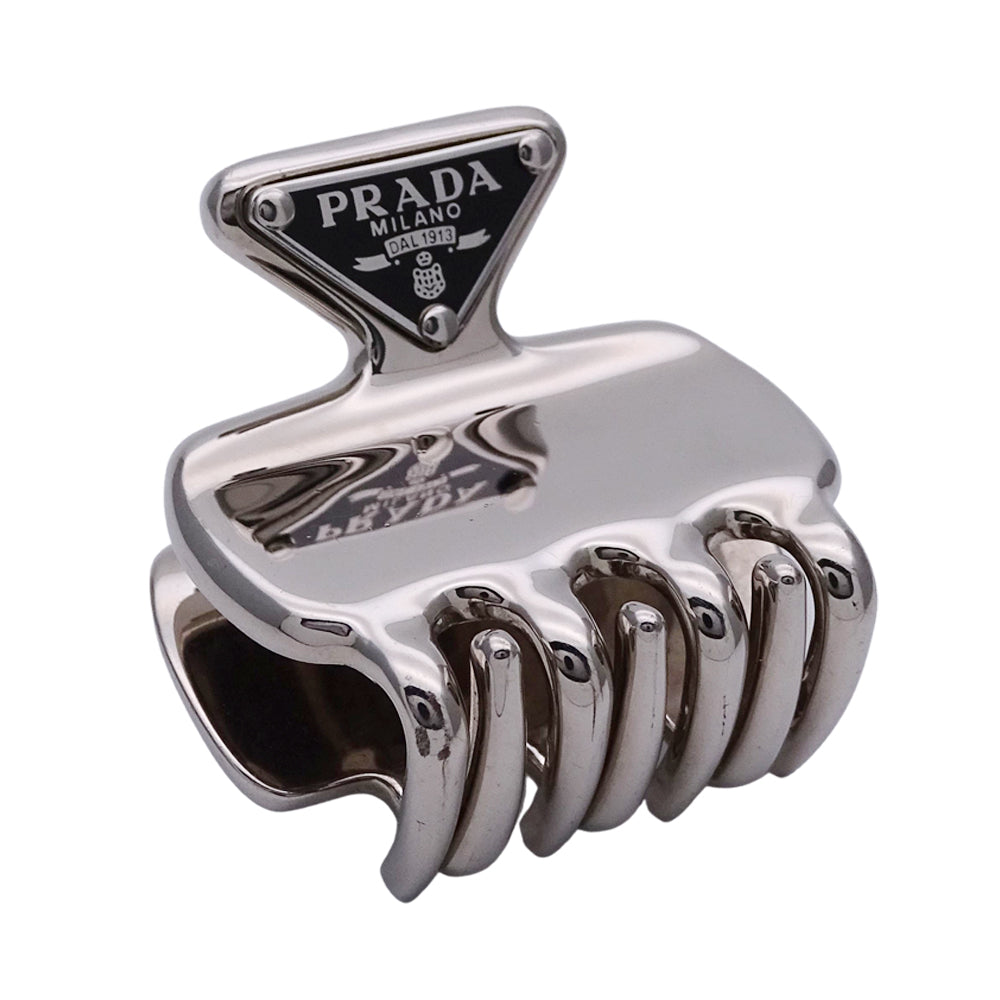 PRADA プラダ ヘアクリップ その他アクセサリー ステンレス シルバー ブラック レディース 【中古】