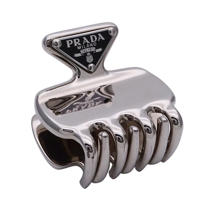 PRADA プラダ ヘアクリップ その他アクセサリー ステンレス シルバー ブラック レディース 【中古】