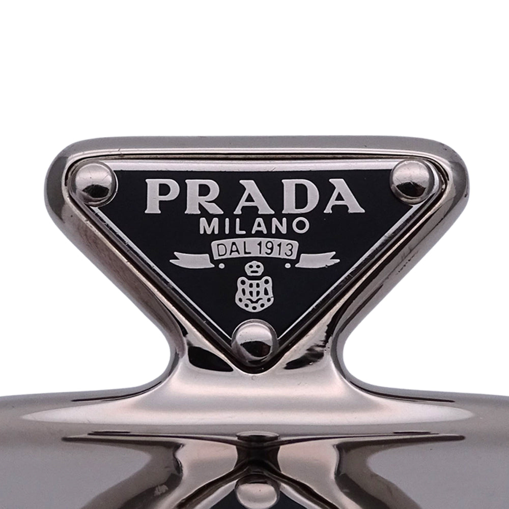 PRADA プラダ ヘアクリップ その他アクセサリー ステンレス シルバー ブラック レディース 【中古】