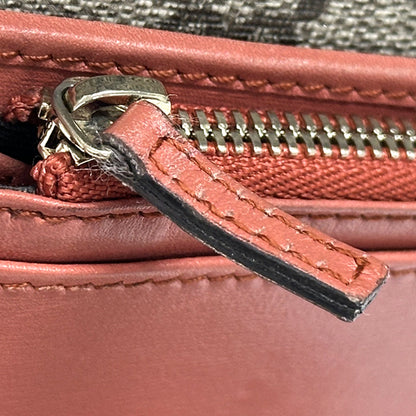 GUCCI グッチ 二つ折り財布 GGスプリーム インターロッキングG ブラウン レッド 256928 PVC レディース 【中古】
