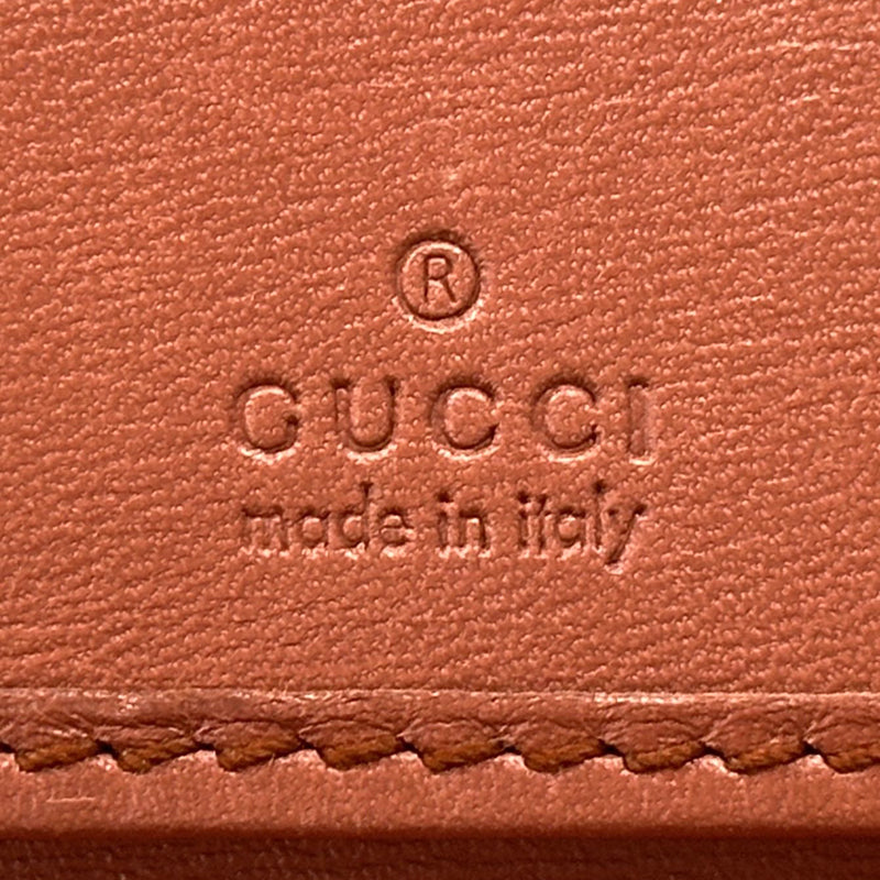 GUCCI グッチ 二つ折り財布 GGスプリーム インターロッキングG ブラウン レッド 256928 PVC レディース 【中古】