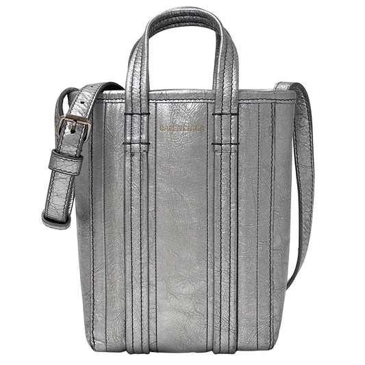 BALENCIAGA バレンシアガ バーブ フォンショルダー ショルダーバッグ シルバー 693793 レザー レディース 【中古】