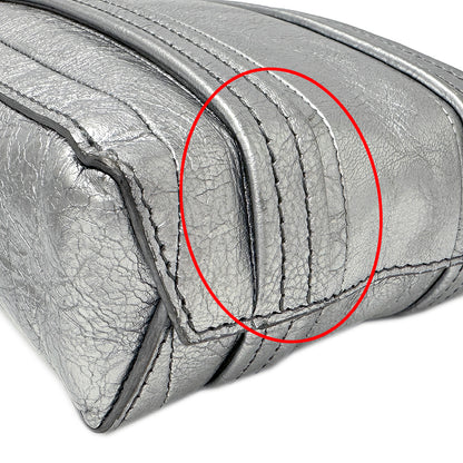 BALENCIAGA バレンシアガ バーブ フォンショルダー ショルダーバッグ シルバー 693793 レザー レディース 【中古】