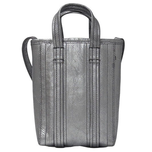 BALENCIAGA バレンシアガ バーブ フォンショルダー ショルダーバッグ シルバー 693793 レザー レディース 【中古】