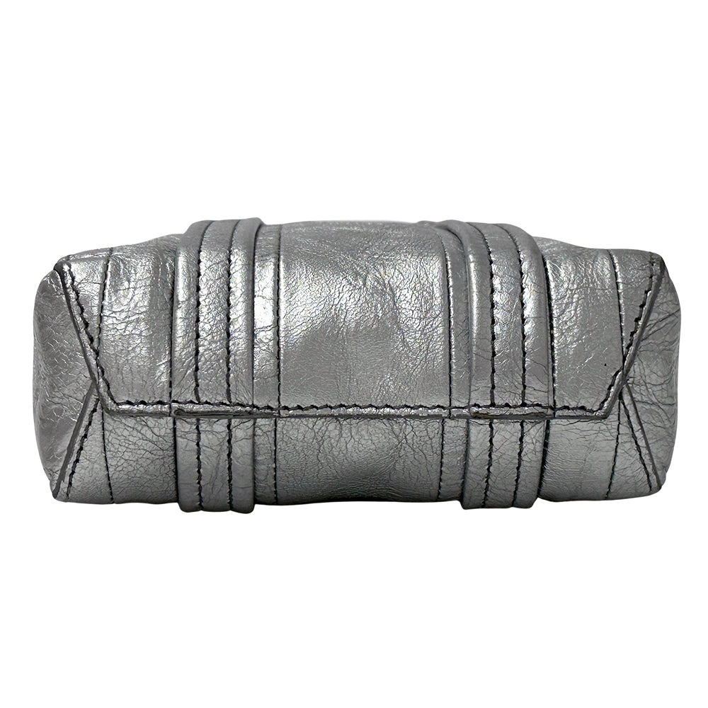 BALENCIAGA バレンシアガ バーブ フォンショルダー ショルダーバッグ シルバー 693793 レザー レディース 【中古】