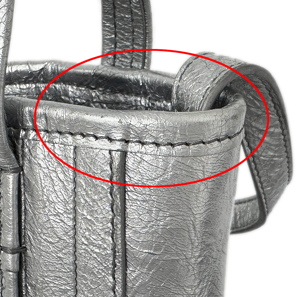 BALENCIAGA バレンシアガ バーブ フォンショルダー ショルダーバッグ シルバー 693793 レザー レディース 【中古】