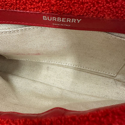 BURBERRY バーバリー チェーンショルダー ショルダーバッグ レッド パイル・タオル レディース 【中古】