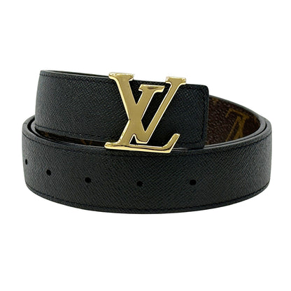 LOUIS VUITTON ルイ・ヴィトン サンチュール・LVイニシャル ベルト モノグラム ブラック ブラウン M9453 モノグラムキャンバス メンズ 【中古】