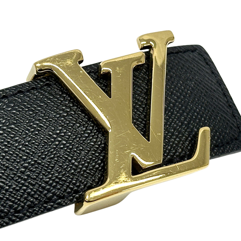 LOUIS VUITTON ルイ・ヴィトン サンチュール・LVイニシャル ベルト モノグラム ブラック ブラウン M9453 モノグラムキャンバス メンズ 【中古】