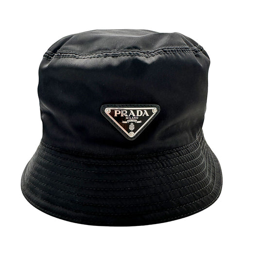 PRADA プラダ バケットハット ハット ブラック 2HC137 レディース メンズ 【中古】