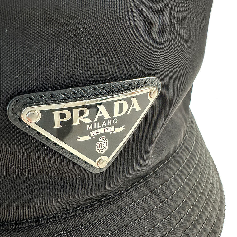 PRADA プラダ バケットハット ハット ブラック 2HC137 レディース メンズ 【中古】