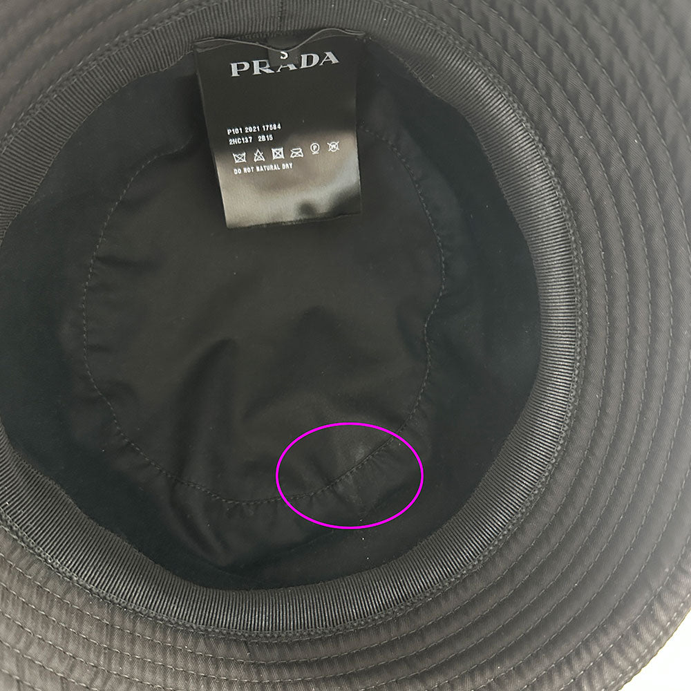 PRADA プラダ バケットハット ハット ブラック 2HC137 レディース メンズ 【中古】