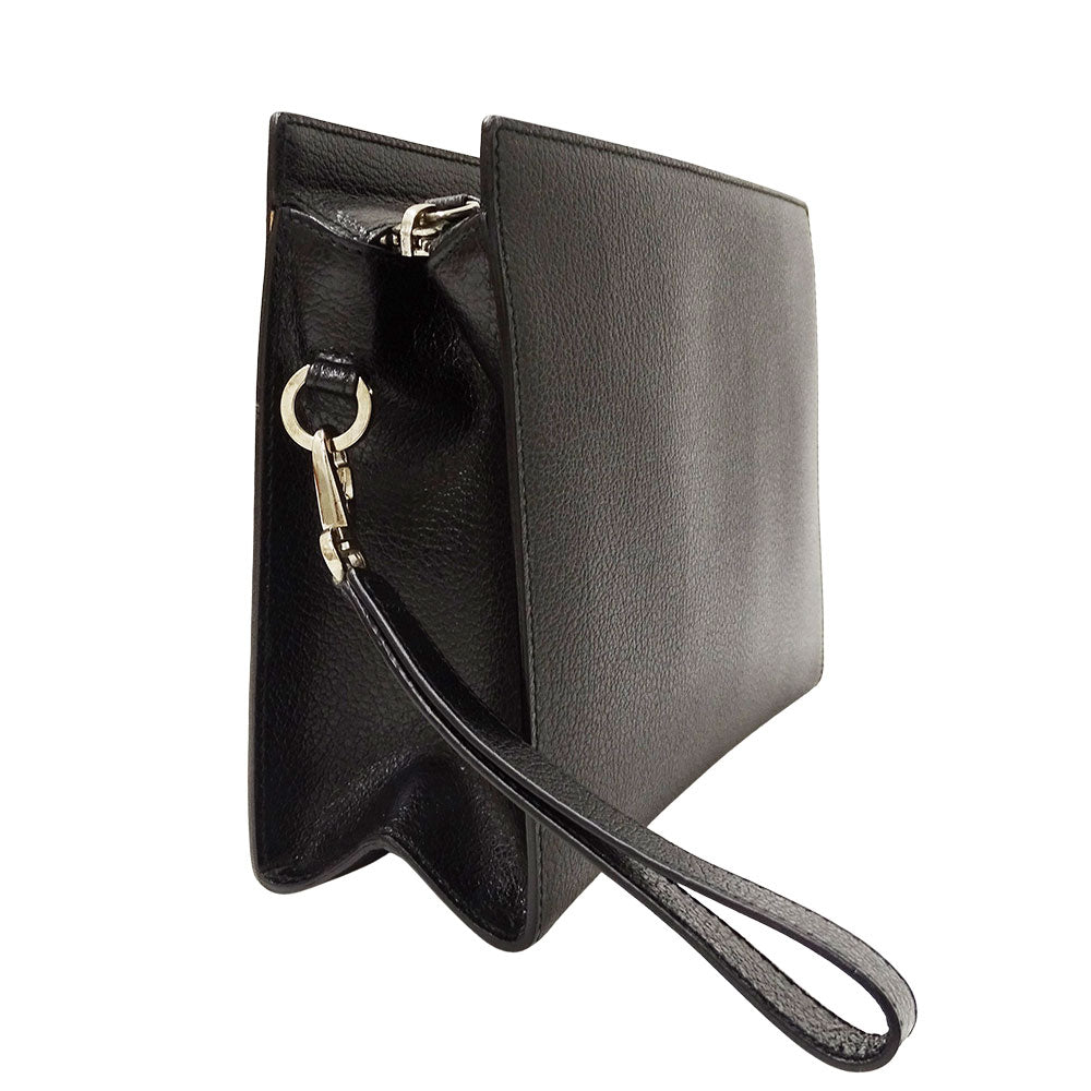 Ferragamo フェラガモ クラッチ・セカンドバッグ ブラック レザー レディース メンズ 【中古】