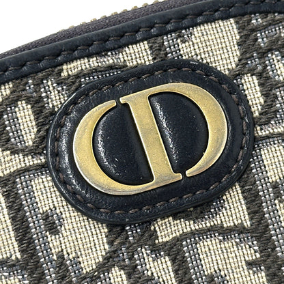 Dior ディオール フォンホルダー ショルダーバッグ モンテーニュ オブリーク ネイビー ベージュ ジャガード レディース 【中古】