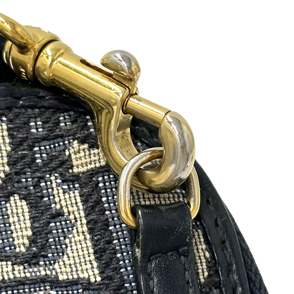 Dior ディオール フォンホルダー ショルダーバッグ モンテーニュ オブリーク ネイビー ベージュ ジャガード レディース 【中古】