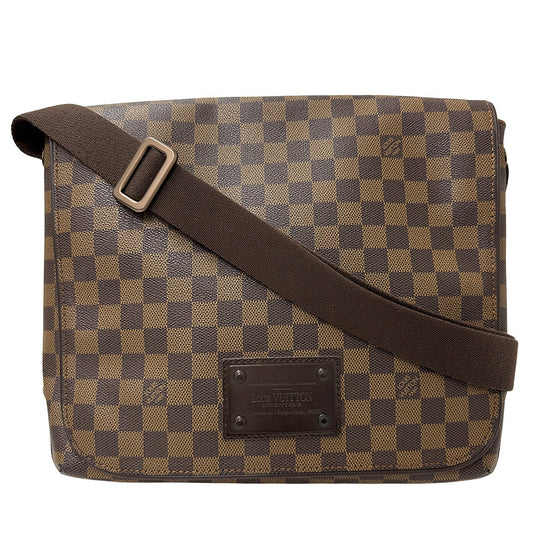 LOUIS VUITTON ルイ・ヴィトン ブルックリン MM ショルダーバッグ ダミエ ダミエエベヌ N51211 ダミエキャンバス メンズ 【中古】