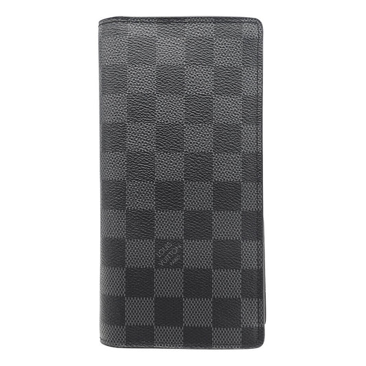 LOUIS VUITTON ルイ・ヴィトン ポルトフォイユ・ブラザ 長財布 ダミエ グラフィット ブラック N62665 ダミエグラフィットキャンバス メンズ 【中古】