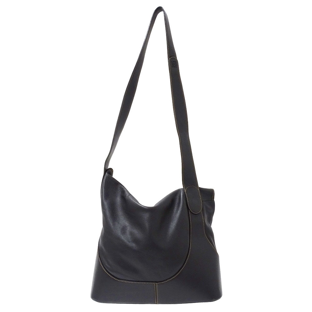 LOEWE ロエベ ショルダーバッグ アントン ブラック レザー レディース 【中古】