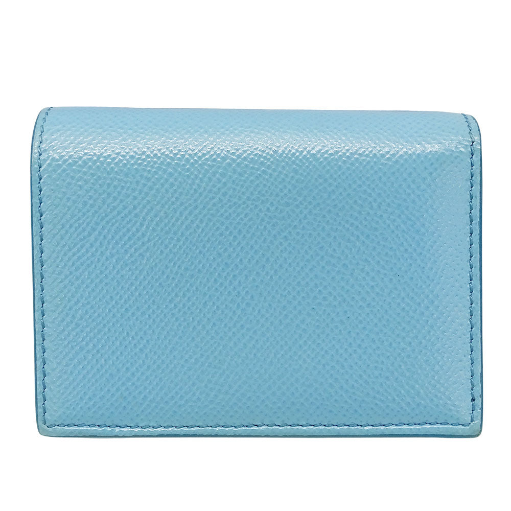 Ferragamo フェラガモ 二つ折り財布 ヴァラリボン ライトブルー レザー レディース 【中古】