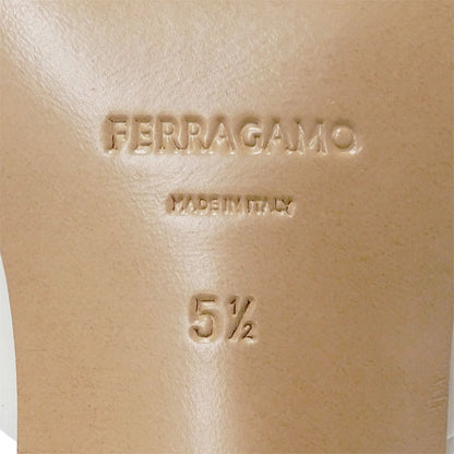 Ferragamo フェラガモ サンダル アイボリー レザー レディース 【中古】