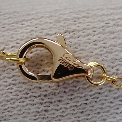 Cartier カルティエ ロゴドゥーブルC ネックレス 750PG ピンクゴールド ダイヤモンド レディース 磨き済み 【中古】