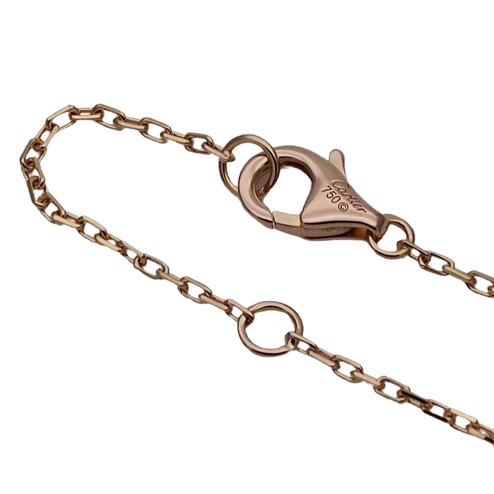 Cartier カルティエ ロゴドゥーブルC ネックレス 750PG ピンクゴールド ダイヤモンド レディース 磨き済み 【中古】