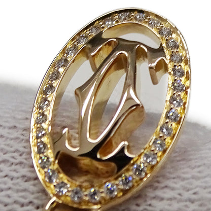 Cartier カルティエ ロゴドゥーブルC ネックレス 750PG ピンクゴールド ダイヤモンド レディース 磨き済み 【中古】