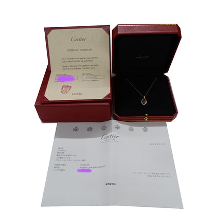Cartier カルティエ ロゴドゥーブルC ネックレス 750PG ピンクゴールド ダイヤモンド レディース 磨き済み 【中古】