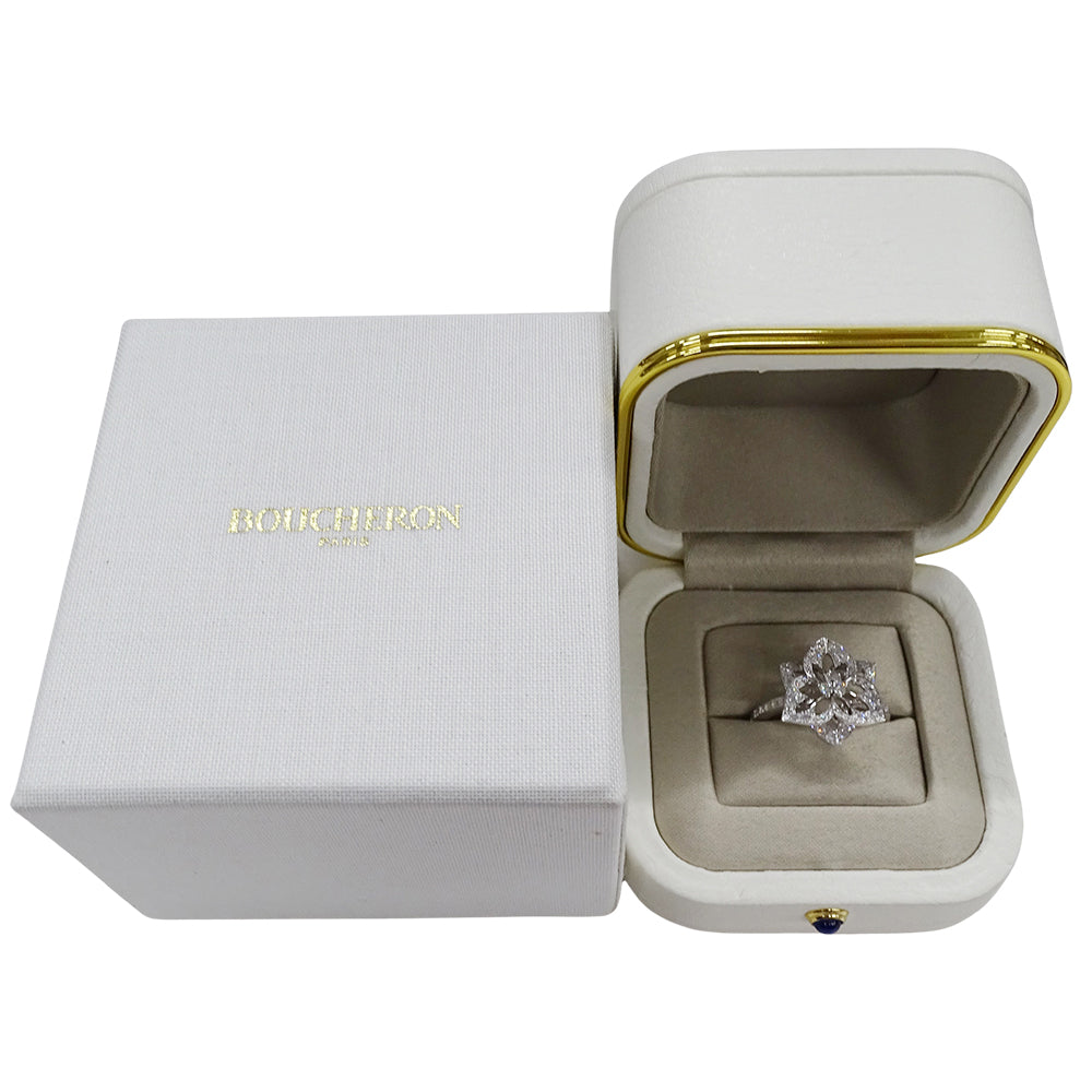 BOUCHERON ブシュロン パンセ ドゥ ディアマン リング 指輪 750WG ホワイトゴールド ダイヤモンド #53 約13号 レディース 磨き済み 【中古】