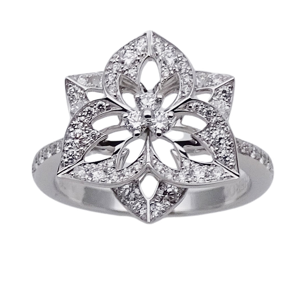 BOUCHERON ブシュロン パンセ ドゥ ディアマン リング 指輪 750WG ホワイトゴールド ダイヤモンド #53 約13号 レディース 磨き済み 【中古】