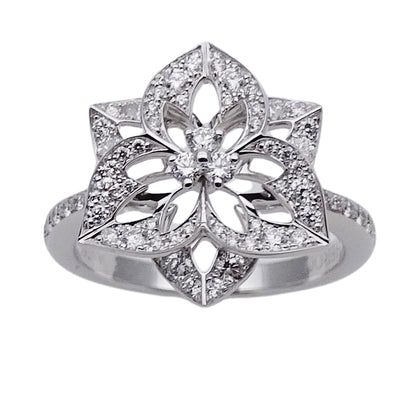 BOUCHERON ブシュロン パンセ ドゥ ディアマン リング 指輪 750WG ホワイトゴールド ダイヤモンド #53 約13号 レディース 磨き済み 【中古】