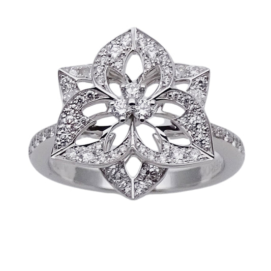 BOUCHERON ブシュロン パンセ ドゥ ディアマン リング 指輪 750WG ホワイトゴールド ダイヤモンド #53 約13号 レディース 磨き済み 【中古】