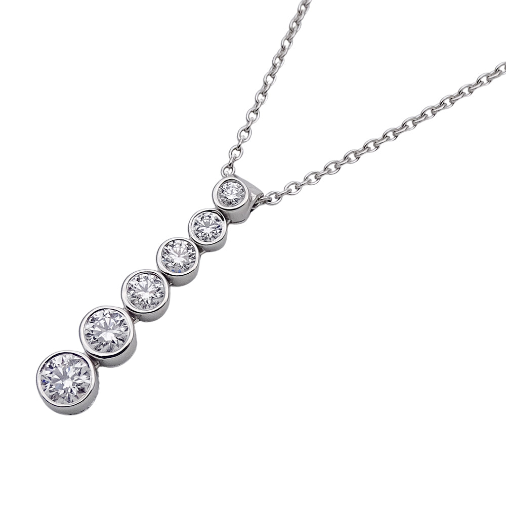 TIFFANY&Co. ティファニー ジャズ グラジュエイテッド ドロップ ネックレス PT950 プラチナ ダイヤモンド シルバー レディース 磨き済み 【中古】