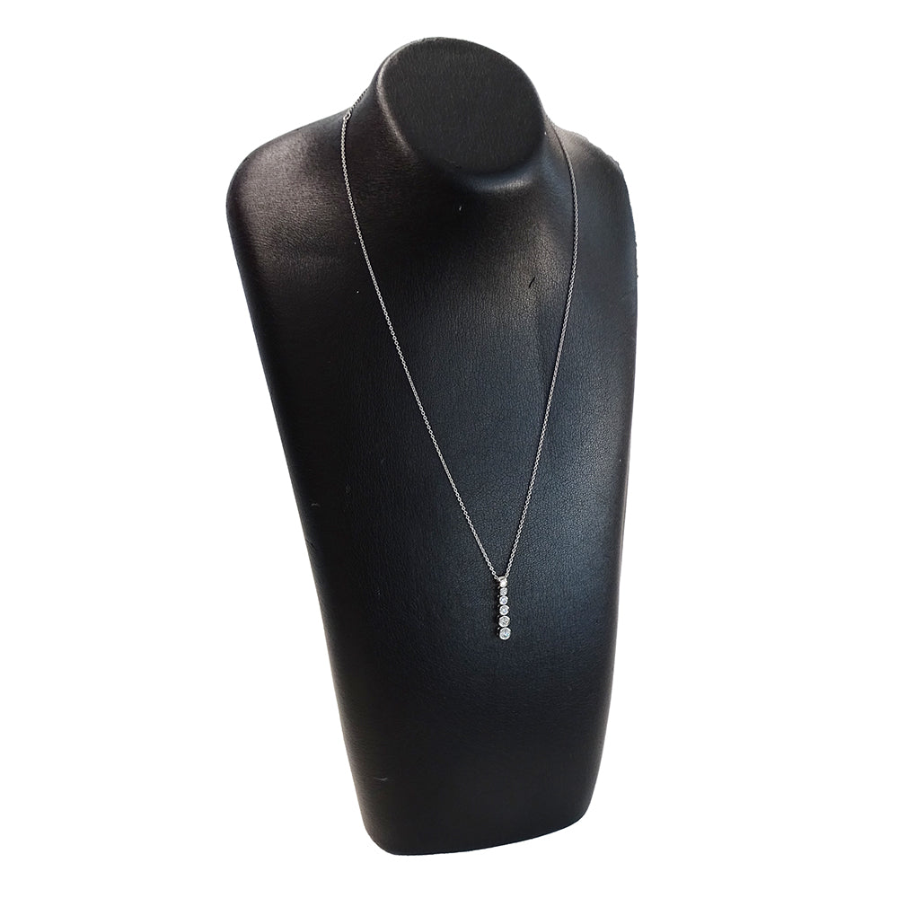 TIFFANY&Co. ティファニー ジャズ グラジュエイテッド ドロップ ネックレス PT950 プラチナ ダイヤモンド シルバー レディース 磨き済み 【中古】