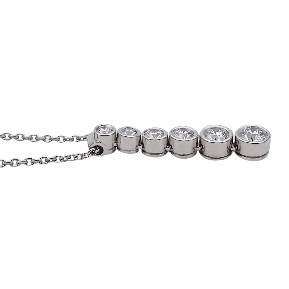 TIFFANY&Co. ティファニー ジャズ グラジュエイテッド ドロップ ネックレス PT950 プラチナ ダイヤモンド シルバー レディース 磨き済み 【中古】