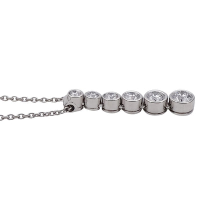 TIFFANY&Co. ティファニー ジャズ グラジュエイテッド ドロップ ネックレス PT950 プラチナ ダイヤモンド シルバー レディース 磨き済み 【中古】